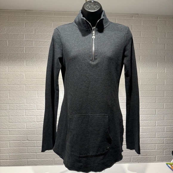 Victoria's Secret Tops - Victoria's Secret Gray Quarter Zip Pullover‎ Tunic Top Angel Wings